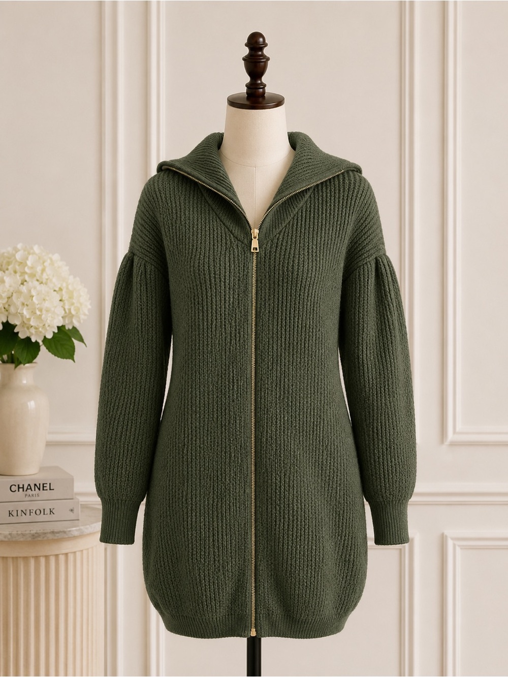 Anthropology 525 Women’s Khaki Long Sweater Size S New with Tags